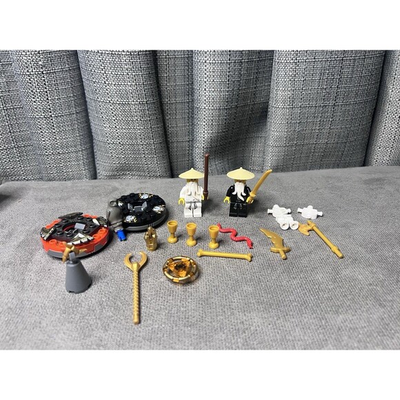 LEGO NINJAGO Mini Figures Lot Pieces Parts Sensai Wu Sword Owl Spinner Toy - Picture 1 of 8